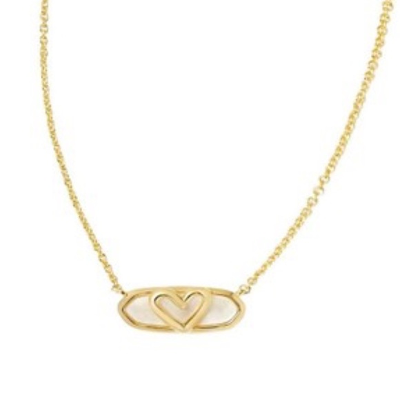 Kendra Scott Jewelry - Kendra Scott Aria Mother Of Pearl 14K Gold Over Brass Pendant Necklace